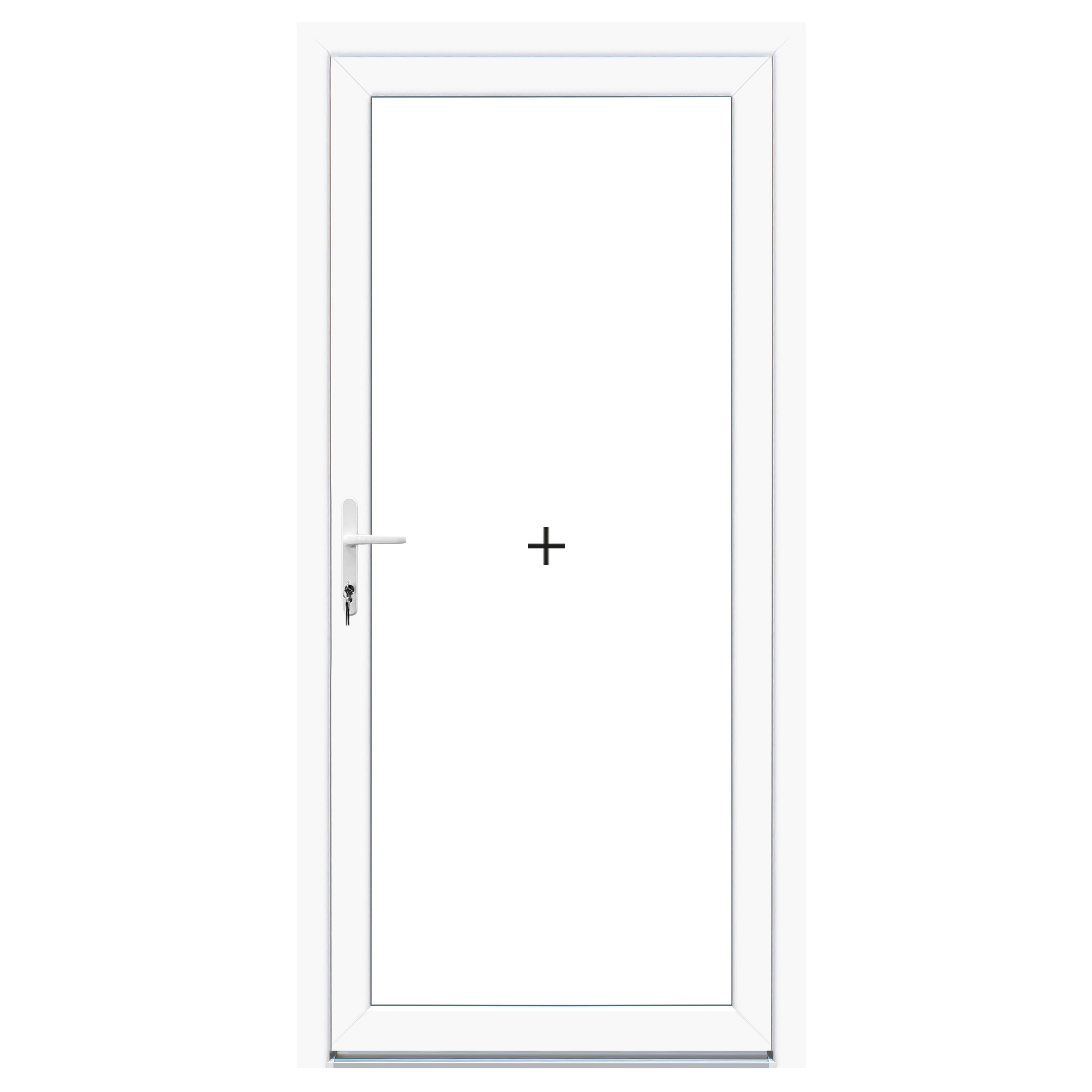 KF00 üveges (Víztiszta), 100x210 cm, műanyag bejárati ajtó, balos, befele nyíló